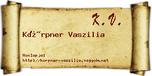 Körpner Vaszilia névjegykártya